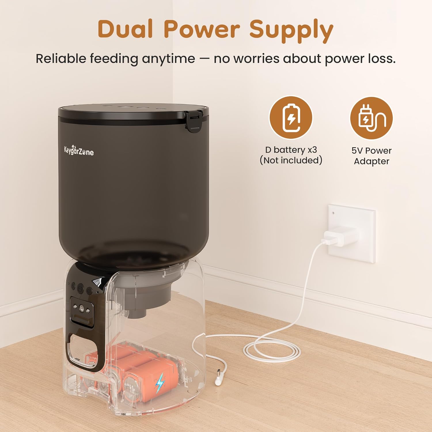 Automatic Cat Feeder, Adjustable 1080p Camera, 5G WiFi & App Control Cat Food Dispenser, Automatic Feeder Cat Dry Food with Dual Power & Voice Recording, Smart Automatic Dog Feeder Portion Control