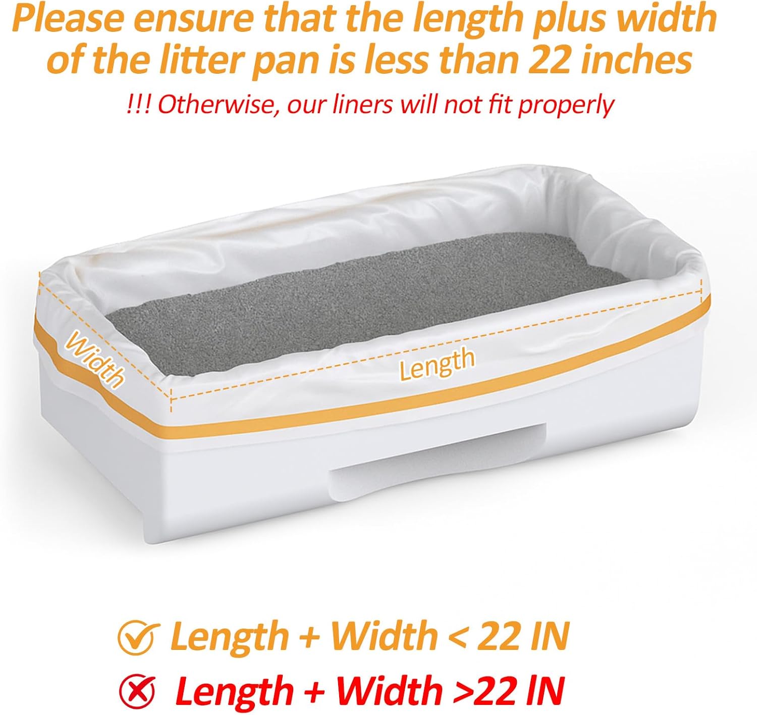 Cat Litter Box Liners, 45 Count Drawstring Litter Waste Receptacles Bags, Tear-Resistant, Leak-Proof, Easy Disposal Cat Poop Bags for Automatic Litter Box, Strengthen Unscented